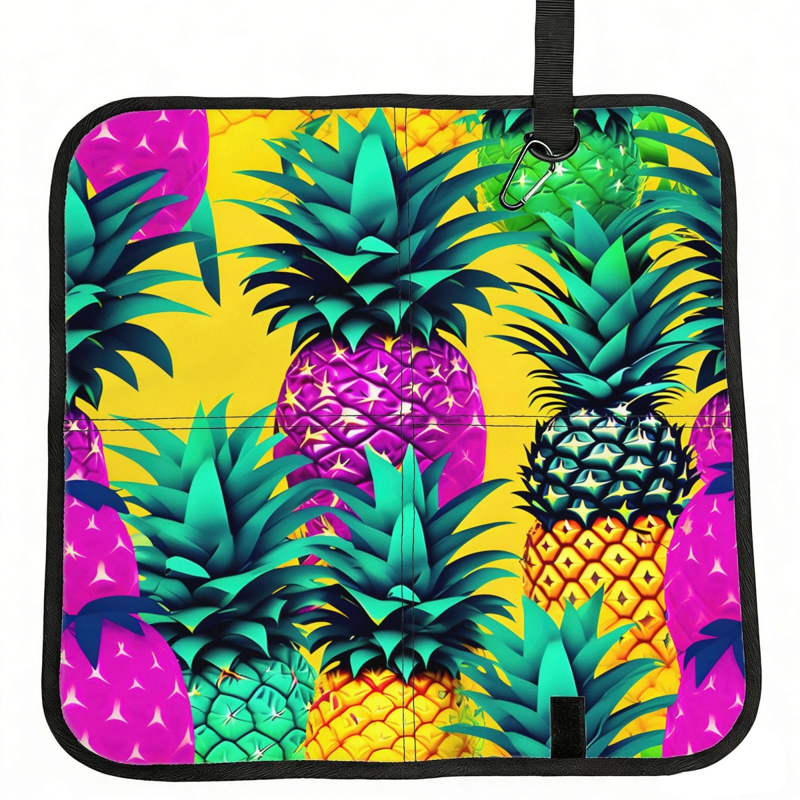 AYYQWE Colorful Pineapple Print Foldable Seat Cushion Portable Chair Pad Office Commuting Picnic Camping Outdoor