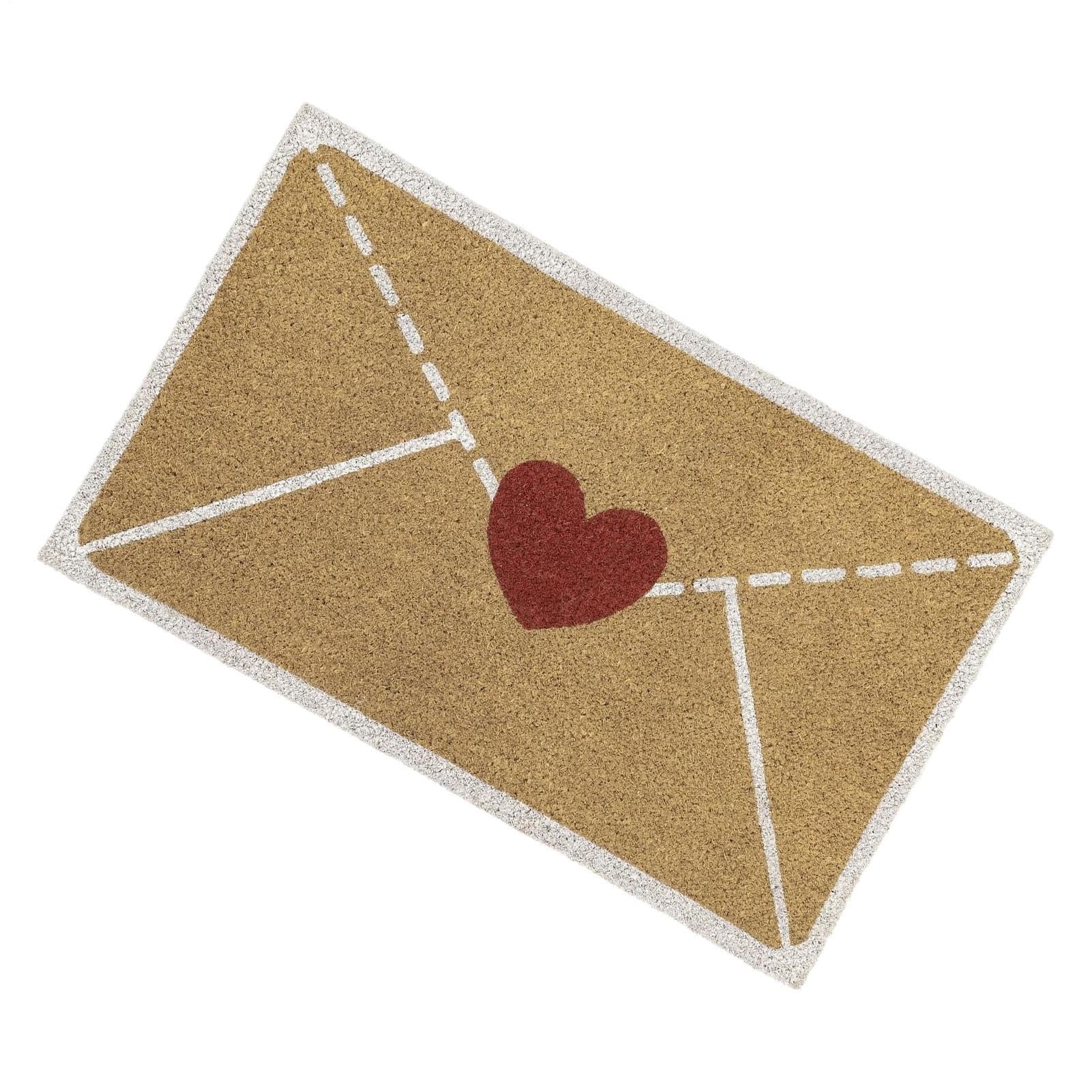 Felpudo para el Día de San Valentín con diseño de corazón ideal para el porche exterior