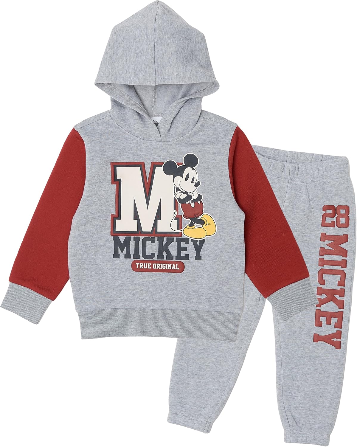 DISNEY Mickey Mouse Boys’ Fleece Hoodie and Jogger Pants Set, 2-Piece Outfit
