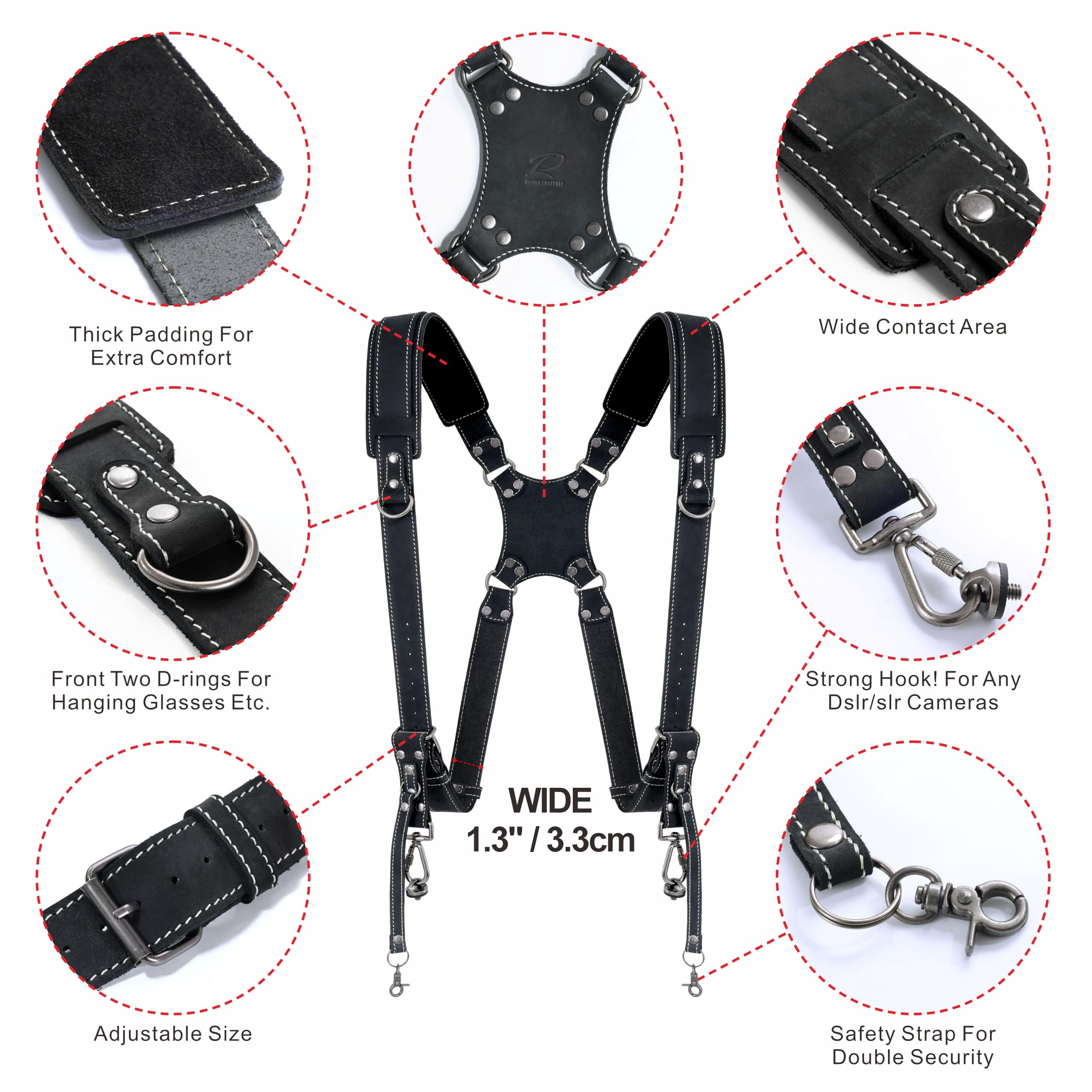 Padwa Lifestyle Dual Leather Camera Strap