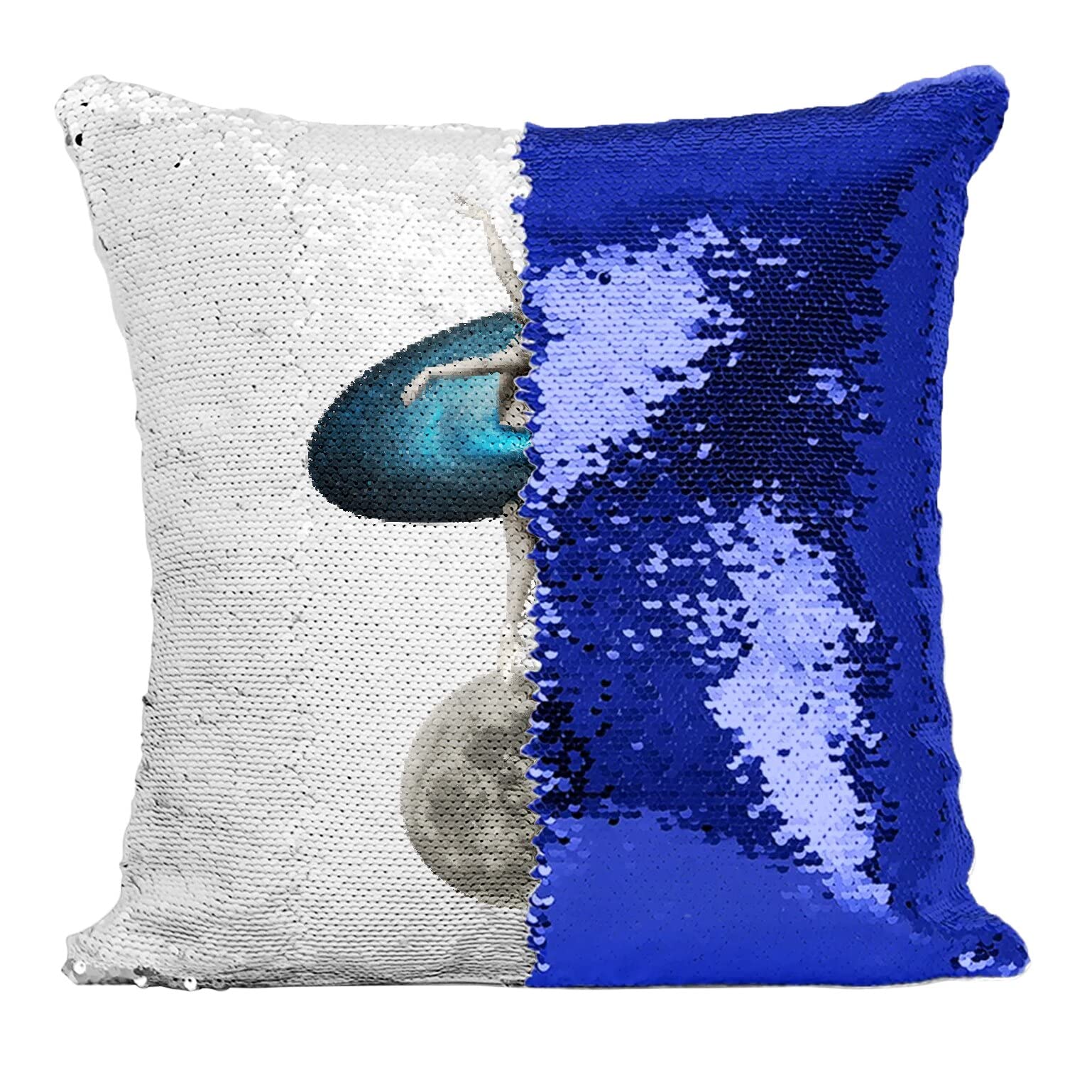 Coussin galaxie bleu pailleté amovible 40x40 pour canapé