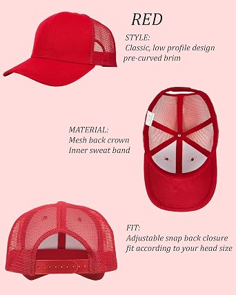 Gelante Mesh Trucker Baseball Cap Snapback Hat Structured Front Panel