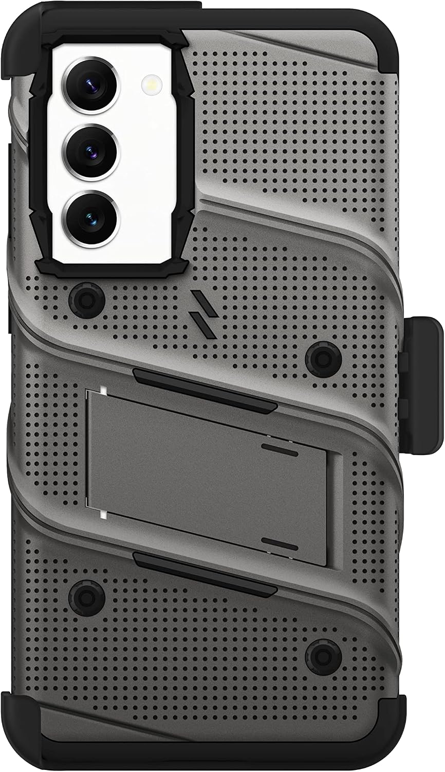 ZIZO Bolt Bundle for Galaxy S23 Plus Case with Screen Protector Kickstand Holster Lanyard - Gun Metal Gray