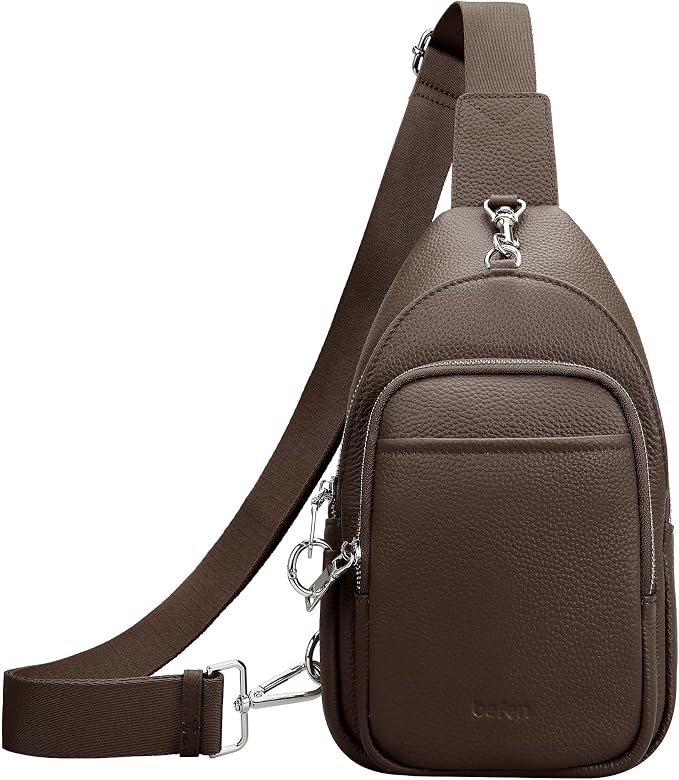 Zip-top leather crossbody bag