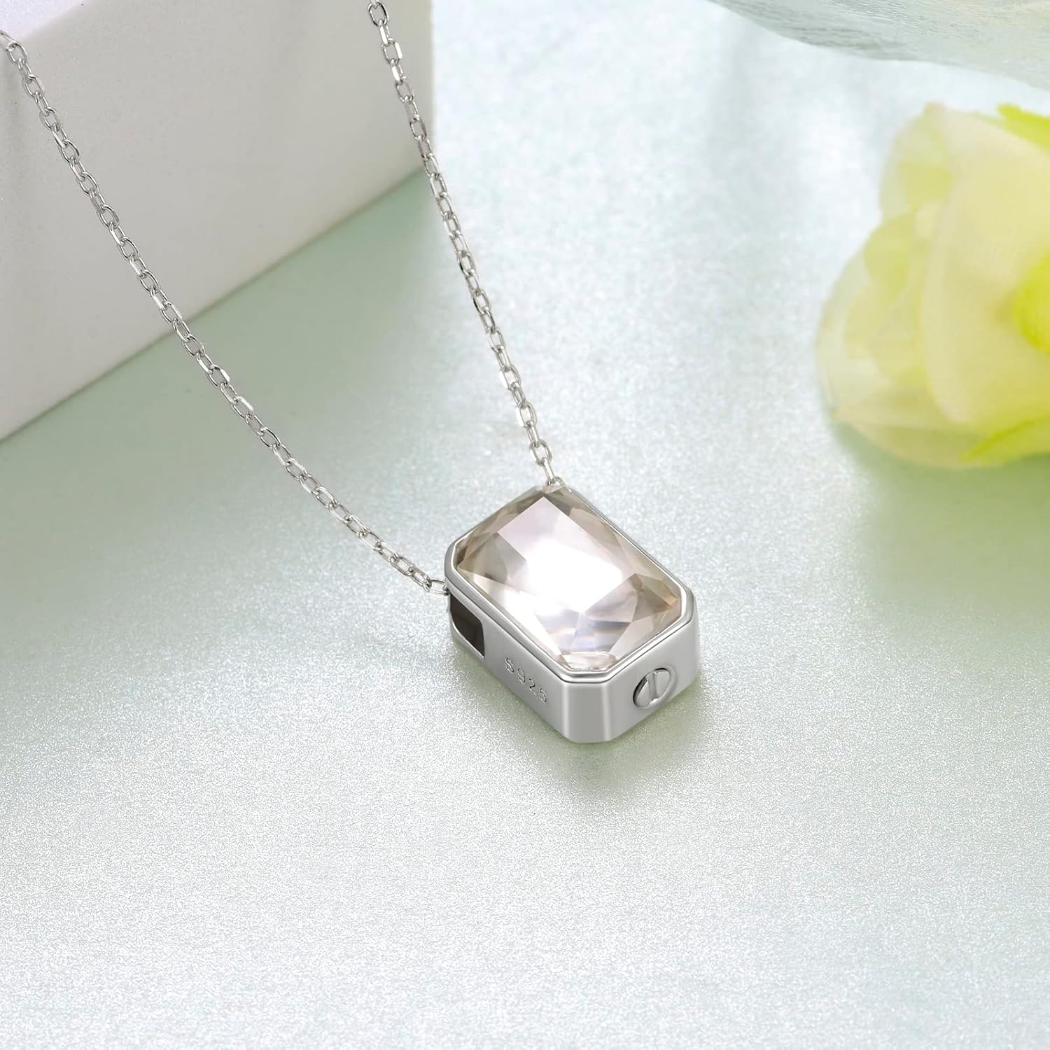 Urn Necklace for Ashes 925 Sterling Silver Cremation Jewelry Pendant Cremation Keepsake Ashes Memorial Pendant for Women