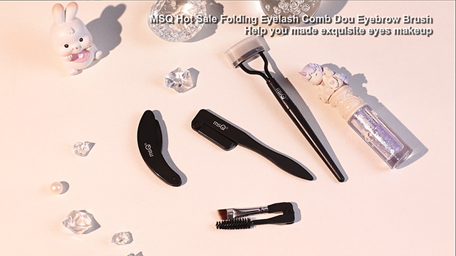 Qiipii 4-in-1 Augenbrauen- & Wimpern-Set Faltbar – Mit Kamm, Bürste & Spoolie In Tasche
