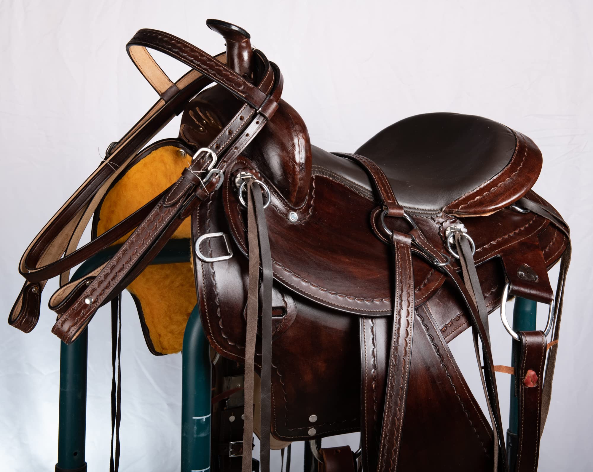 Hulara Sella Western Tooled Vera Pelle Cavallo Sella Intagliato Comodi Sedili Dimensioni 14 Pollici a 18 Pollici Western Selle per Cavalli Barrel Racing Saddle