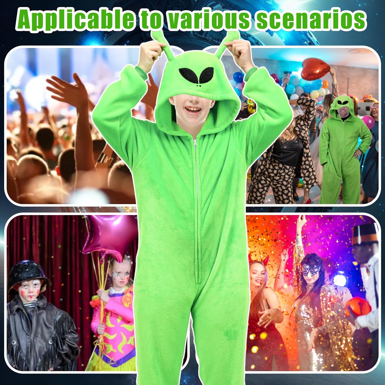 Alien Onesie Kids Animal Alien Costume for Child One Piece Plush Outfits Cosplay for Christmas 130 image 6 of 7 B0D97SFBKJ