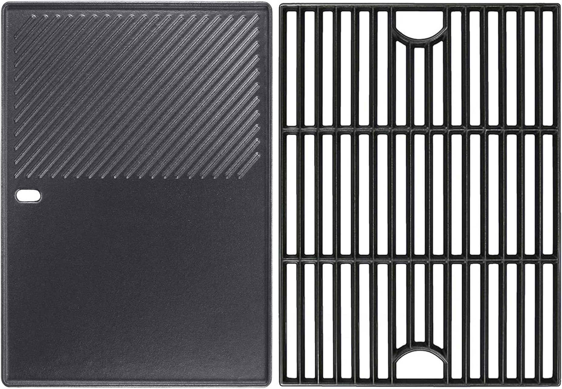 Hisencn 17 inch Grill Cooking Grate and Griddle Replacement Parts for Homedepot Nexgrill 4 Burner 720-0830H 720-0783E, 5 Burner 720-0888N, Charbroil 4 Burner 463241113, 463449914, 2 Pack