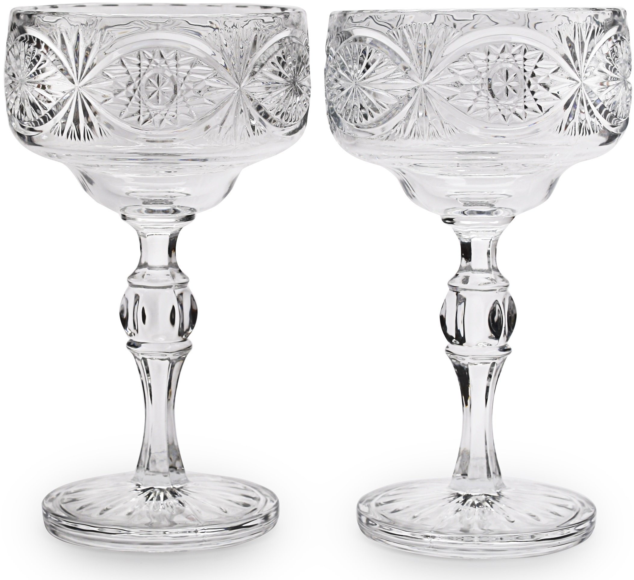 Circleware 10197 CG Society Glass Footed Serving Dessert Bowls Set of 2, Glassware for Fruits, Salad, Beverage, Ice Cream, Food and Best Selling Home & Kitchen Décor Gifts, 2pc Intricacy