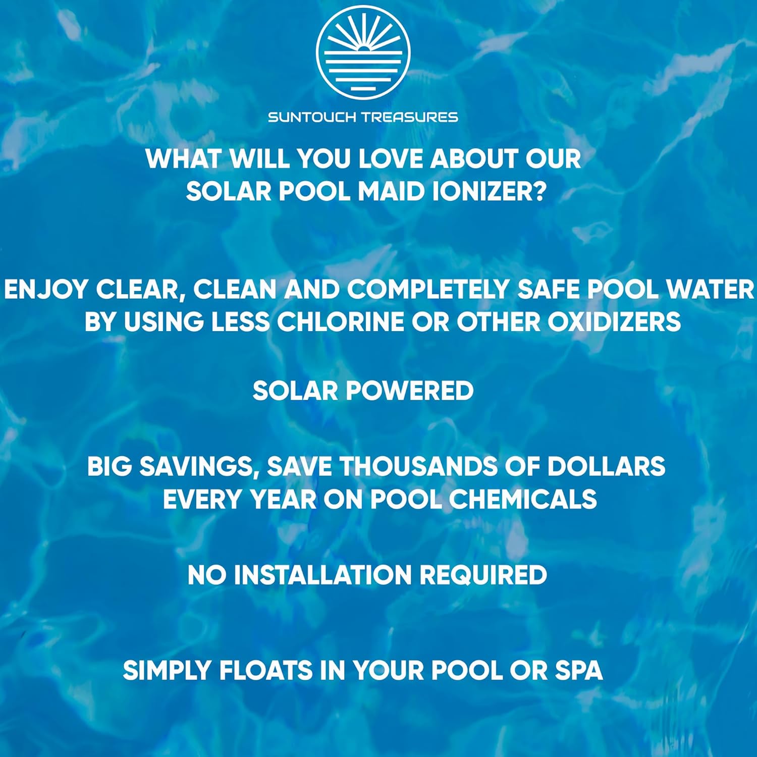 Solar Pool Maid Mineral System - Pool Cleaner, Solar-Powered Floating Mineral Accessory for Pool Water Balance, use up to 85% Less Chemicals, for Pools up to 35,000 Gal, Lifetime Replacement Program