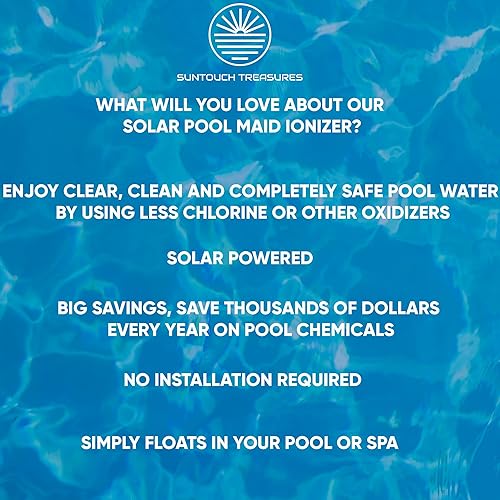 Miniatura 8 de Sistema mineral solar para piscinas limpiador de piscinas, accesorio mineral flotante alimentado por energía solar para equilibrio de agua de