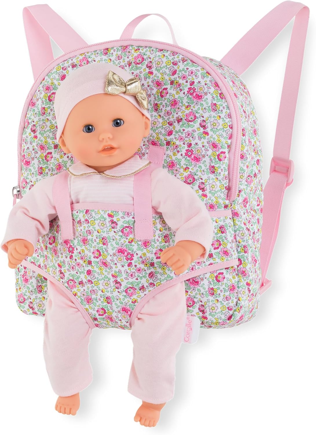 Corolle Backpack Baby Doll Carrier for 12 Inch Dolls – Toddler Baby Doll Carrier for Little Girls Age 1-3, Adjustable Straps with Zippered Storage, Hands-Free Play, Pink Corolle Backpack Baby Doll Carrier for 12 Inch Dolls – Toddler Baby Doll Carrier for Little Girls Age 1-3, Adjustable Straps with Zippered Storage, Hands-Free Play, Pink