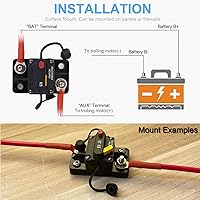 Vista 4 de E69 Interruptor de circuito de 10 A T3 con restablecimiento manual Mini de montaje en superficie IP66 Interruptor conmutable de 10 A
