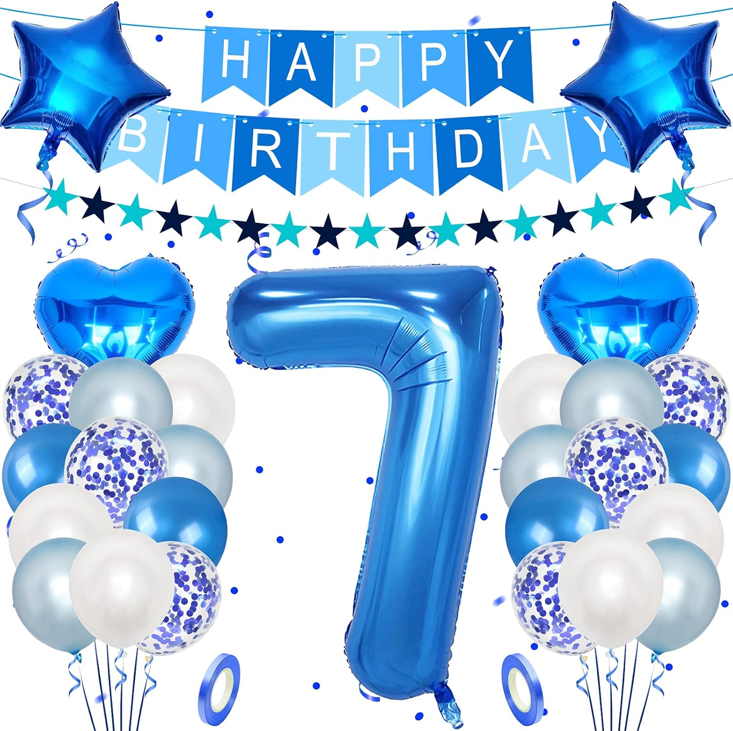 Unisun 7th Birthday Decorations for boy, 40 inch Helium Foil Balloon