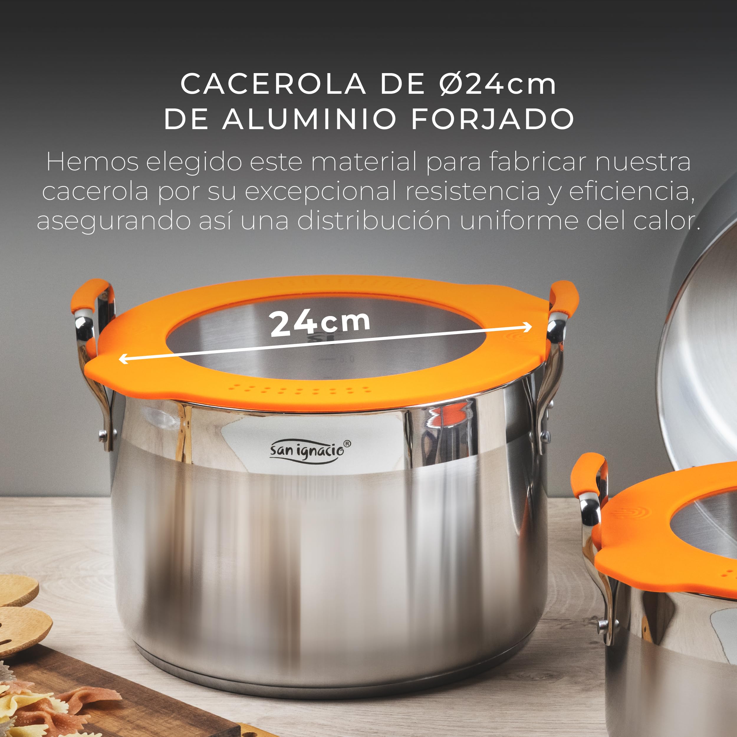 Cacerola ø24cm s/s induccion con tapa compact