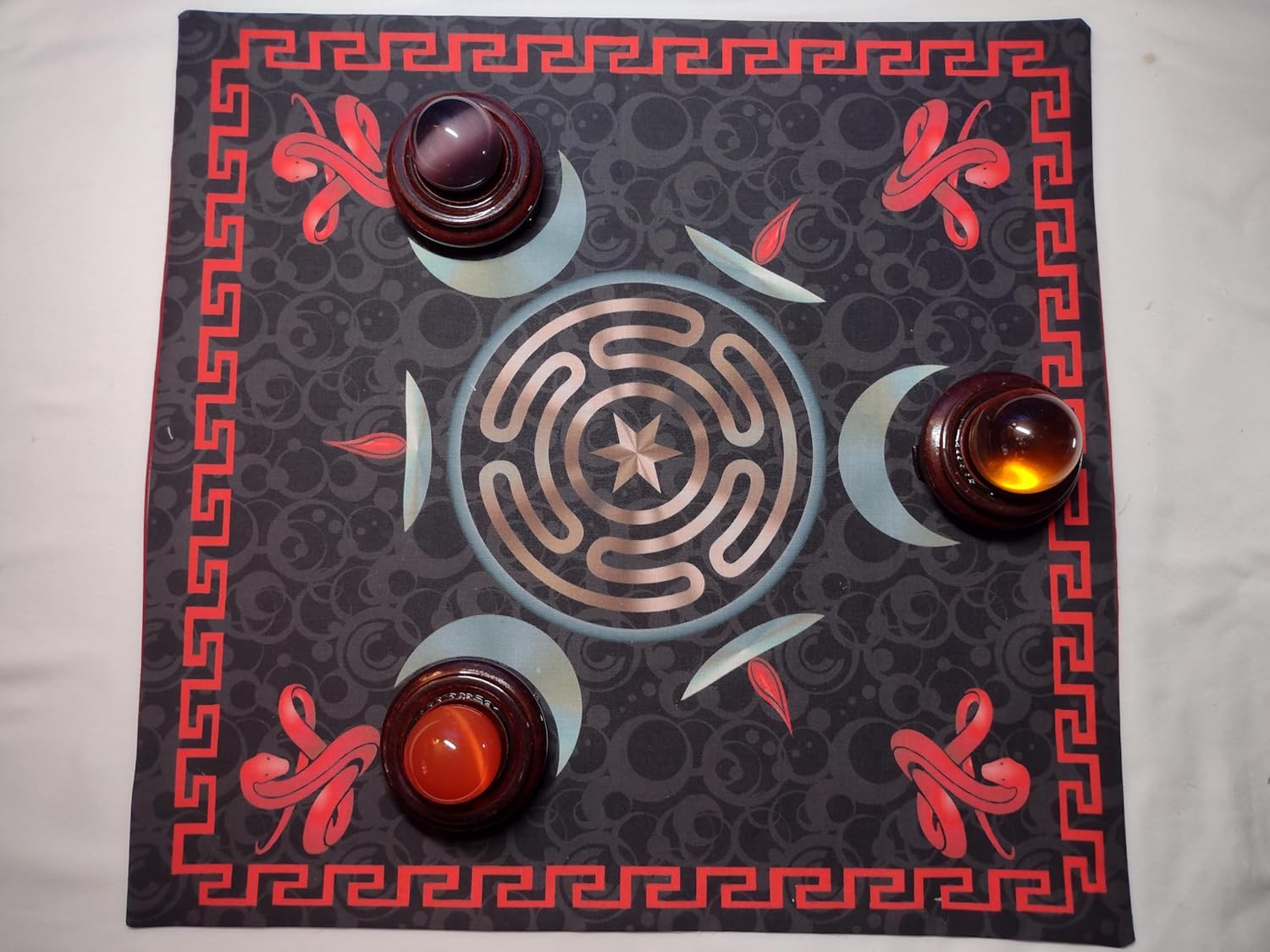Magic In Your Living Room Altar Cloth or Tarot Mat - Hekate's (Hecate) Wheel Altar Cloth - for Pagan or Wiccan Altar