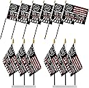 Probsin 250 Anniversary Stick Flag 6pcs America Flag We The People 250 Years of Freedom 1776-2026 250th Birthday Patriotic Signs Hand Held Flags for Room House Welcome Lawn Backdrop Parade