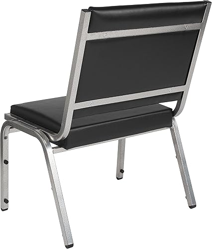 Miniatura 7 de BizChair Silla de recepción médica bariátrica de vinilo antimicrobiano negro clasificado de 1000 lb