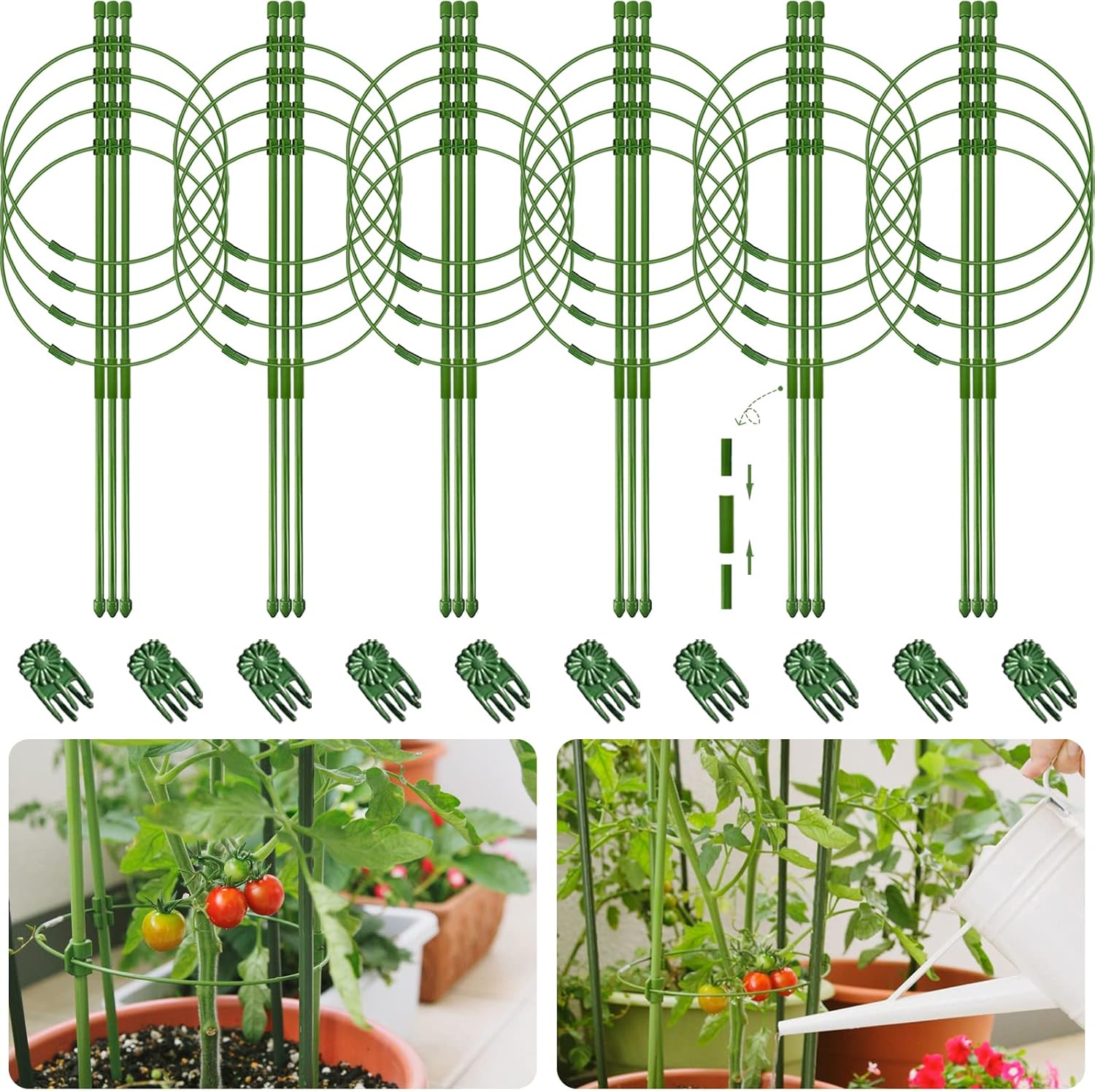 ZeeDix 6 Pack Tomato Cage 30 Inches Small Tomato Cages for