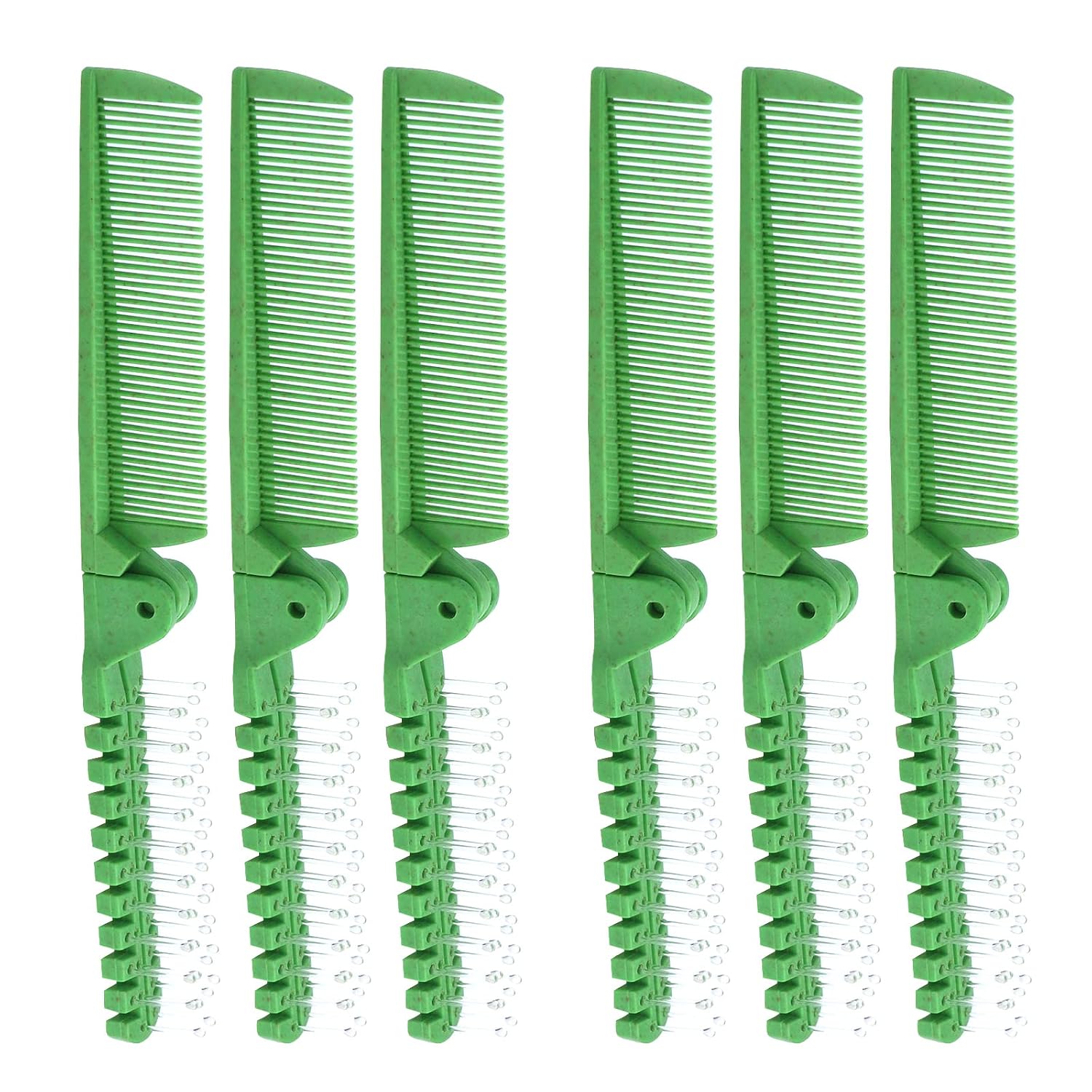 6-Pack Antrader Foldable Compact Travel Pocket Hair Brush & Comb Anti-Static Brush Massage Double Headed