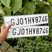 Moto Utility Car Number Plates Set | Fancy Use | Customizable Die Pressed Aluminium Plates | 1 Year Warranty.