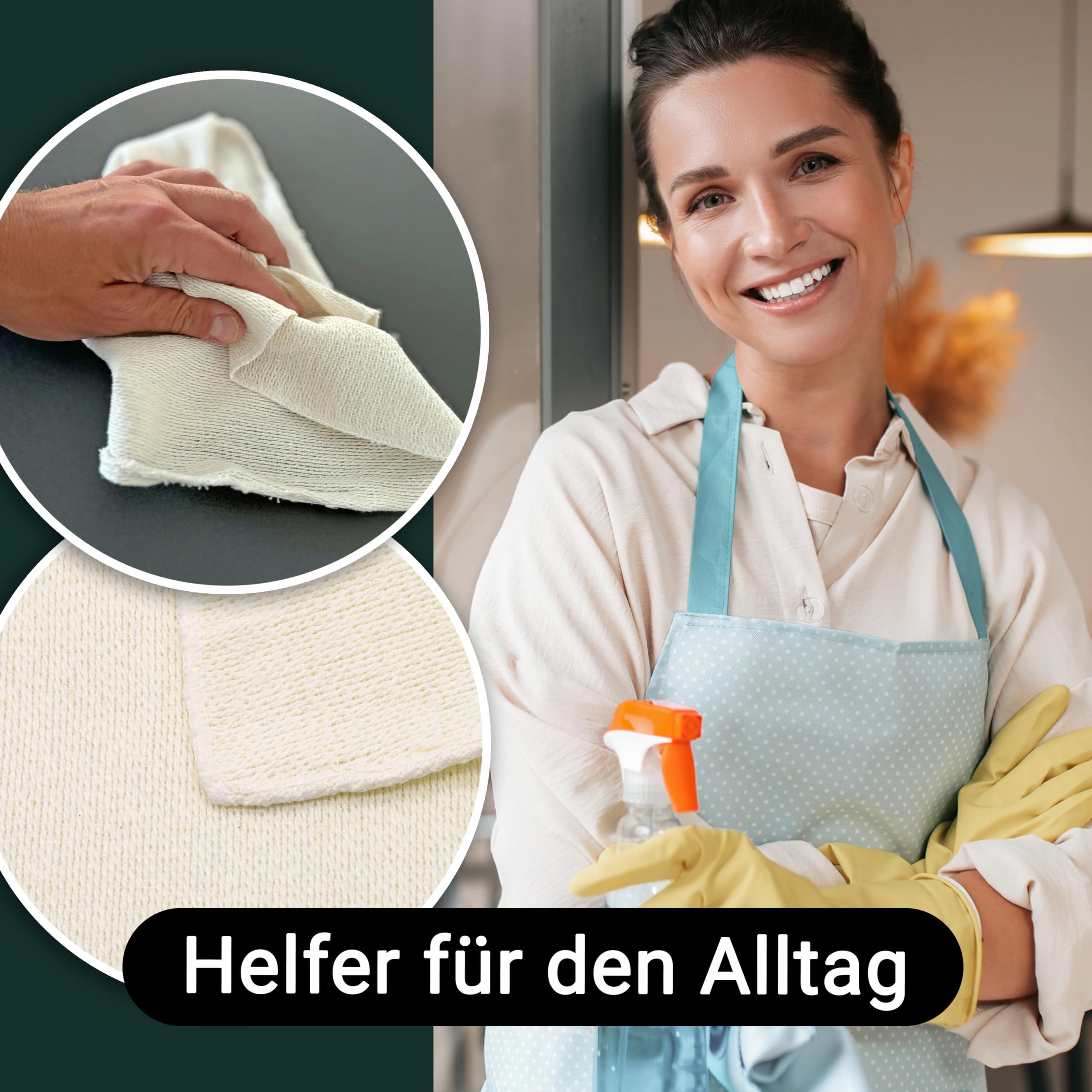 ZOLLNER 50er Set Reinigungstücher 80% Baumwolle, 20% Polyester, Weiß