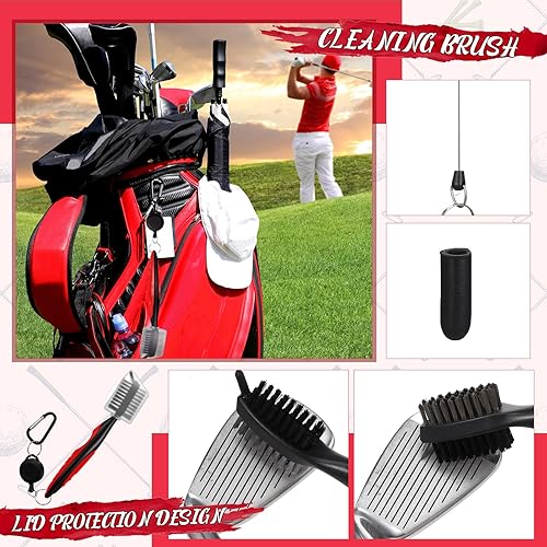 Miniatura 9 de Syhood Kit de limpieza para palos de golf, 21 piezas, accesorios para cepillo de golf, toalla, sacapuntas de ranura, herramienta de reparación de