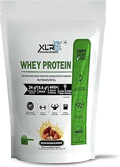 XLR8 Whey Protein, Protein Powder with 24 g Protein Content & 5.4 g BCAA (907 g (Pack of 1), Kesar Badam)
