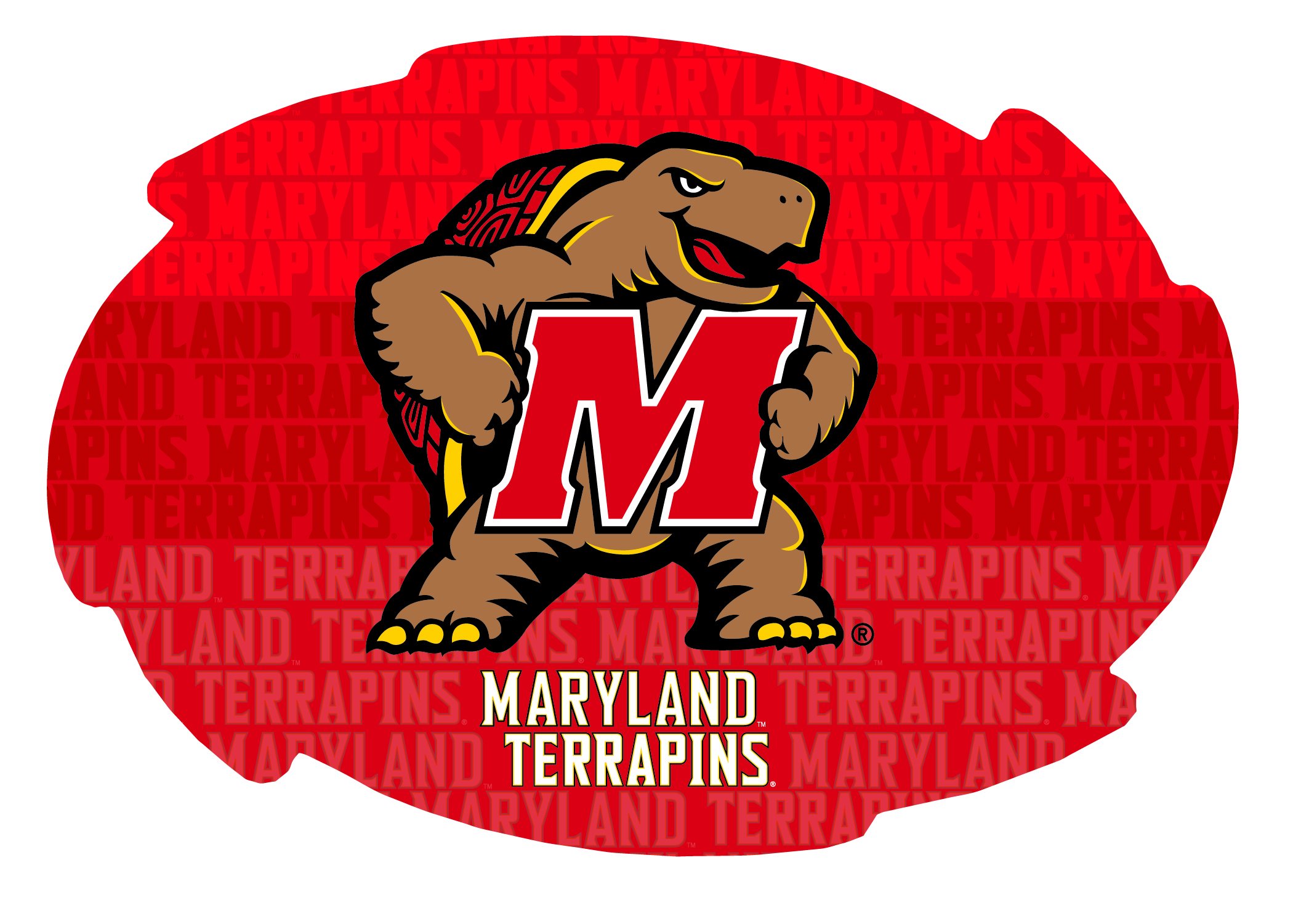 Maryland Terrapins 5x6 Inch Word Swirl Magnet Officially Licensed Collegiate Product
