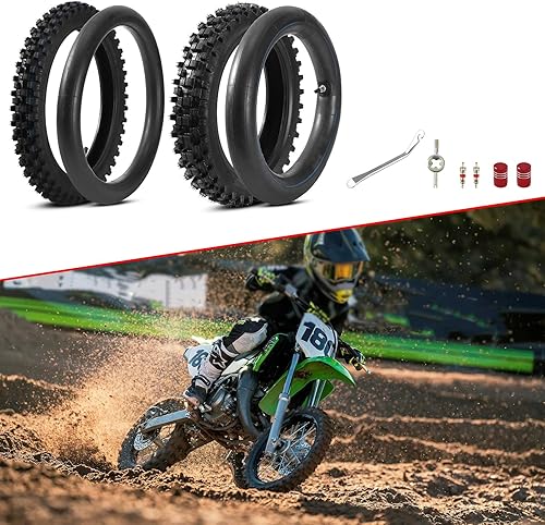 Miniatura 3 de KAMIER 80100-12 3.00-12 Trasero 60100-14 2.50-14 Neumático delantero y tubo interior para KLX110 KX60 KX65 PW80 TTR90 TTR110 CRF70 XR70 Suzuki RM60
