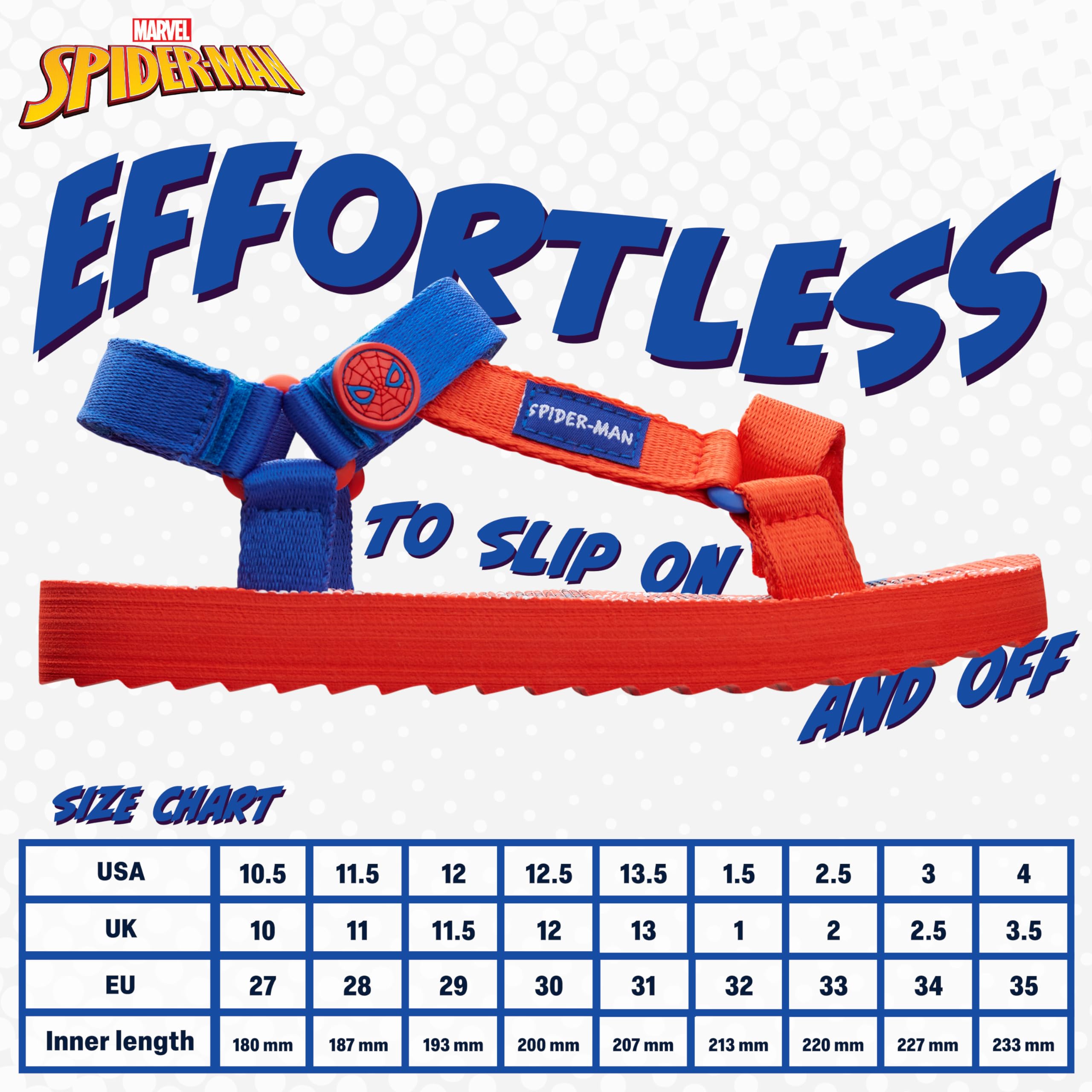 Marvel Sandalias Niño, Zapatos de Verano con Correas Ajustables - Regalos para Niños