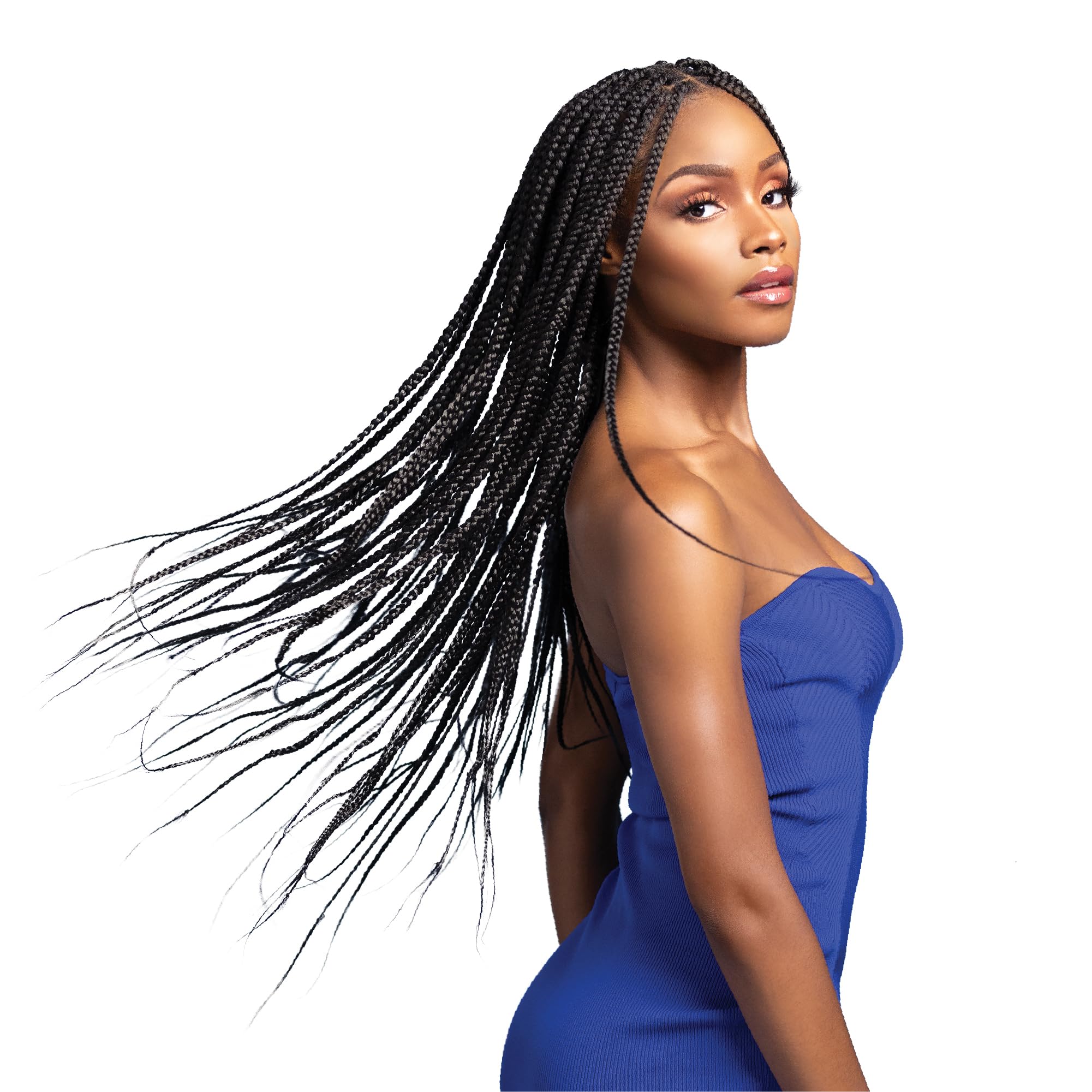 Sensationnel Ruwa prestretched braiding hair - 3x 54 inch water repellent kanekalon fast dry synthetic sports itch free (1 pack, 1B OFFBLACK)