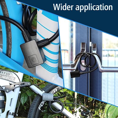 Miniatura 9 de Cable Bluetooth de bloqueo de huellas dactilares para bicicleta con aplicación abierta, control remoto, resistente al agua, registro de desbloqueo
