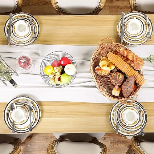 Miniatura 6 de Chumia Paquete de 24 caminos de mesa de gasa, románticos y traslúcidos, para decoración de bodas, despedidas de soltera, fiestas, 118 x 12 pulgadas