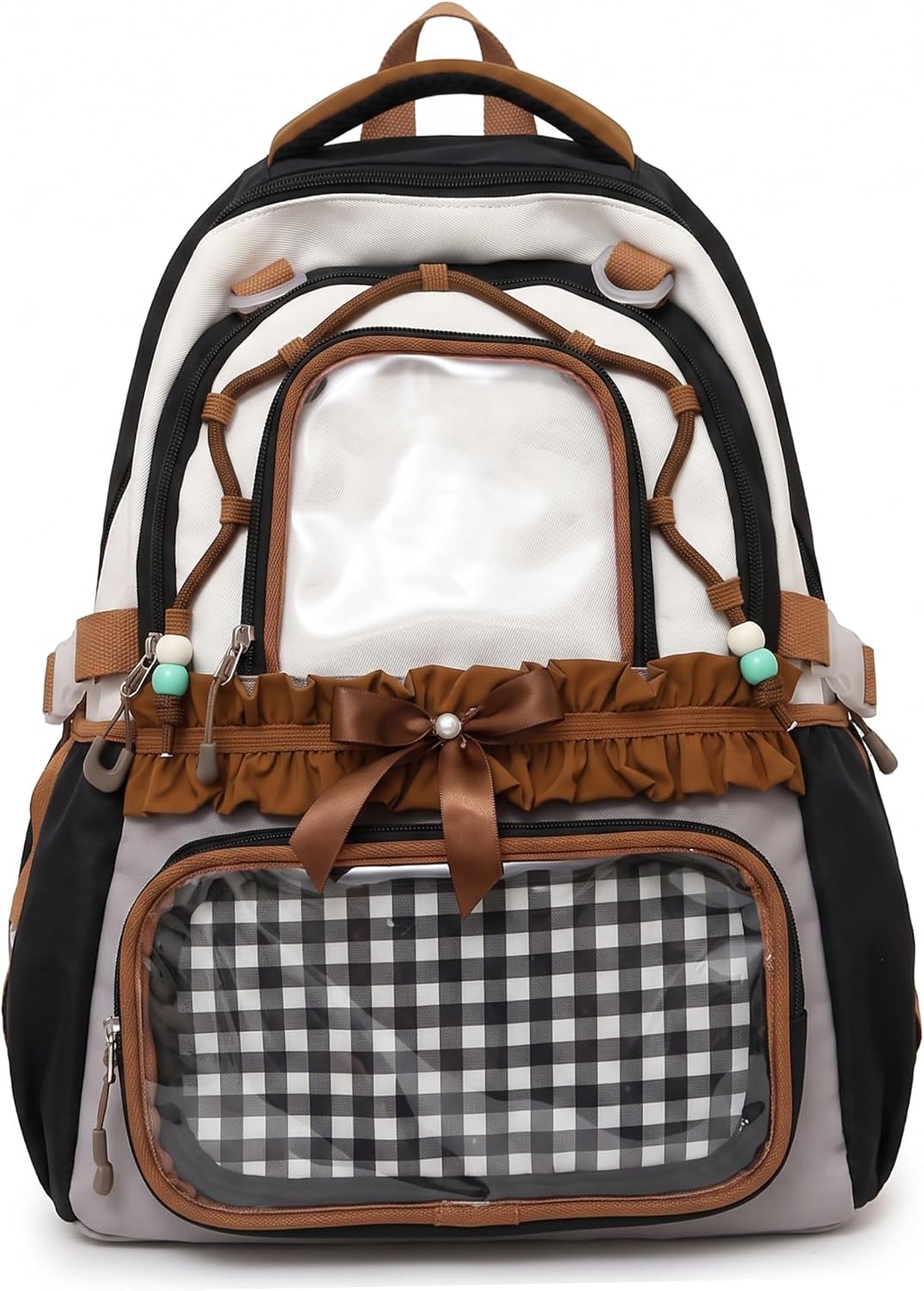 Ita Backpack with Pin Dispaly DIY Kawaii Backpack for Students, Black