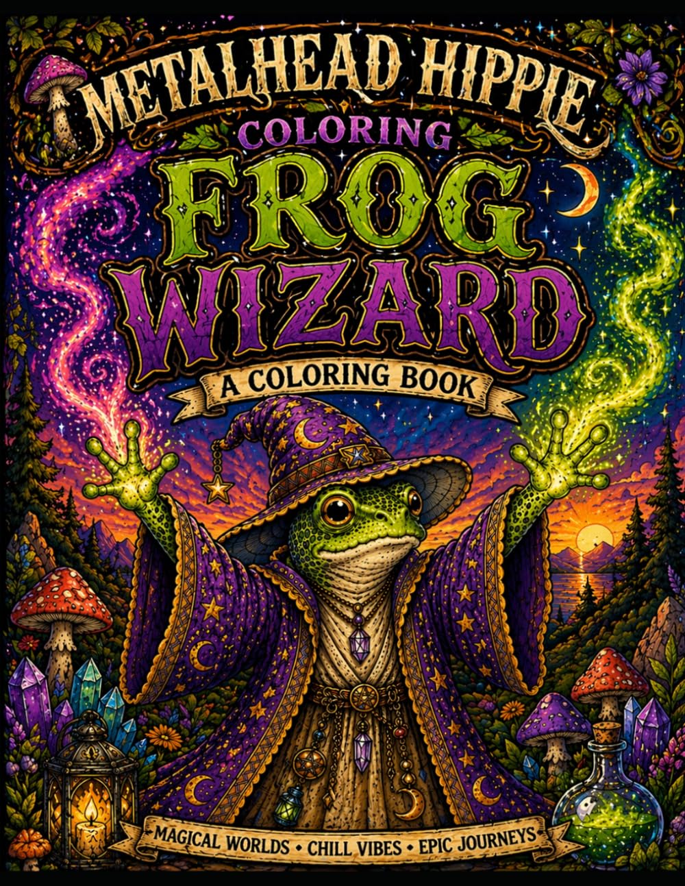 Frog Wizard: A Coloring Book