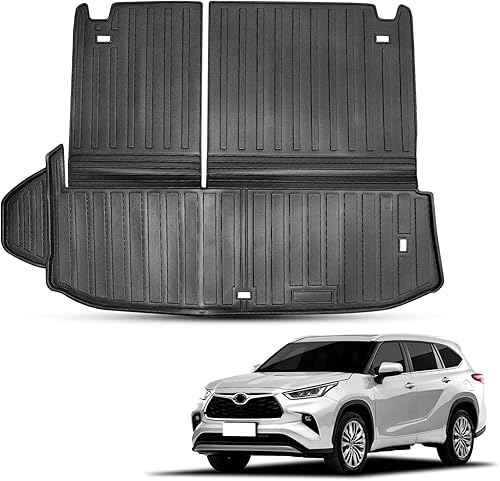 Miniatura 9 de Compatible para Toyota Highlander 2014-2019 Alfombrilla de carga alfombrilla de respaldo 2 en 1 Todo Clima Forro de Carga TPE para Accesorios Toyota