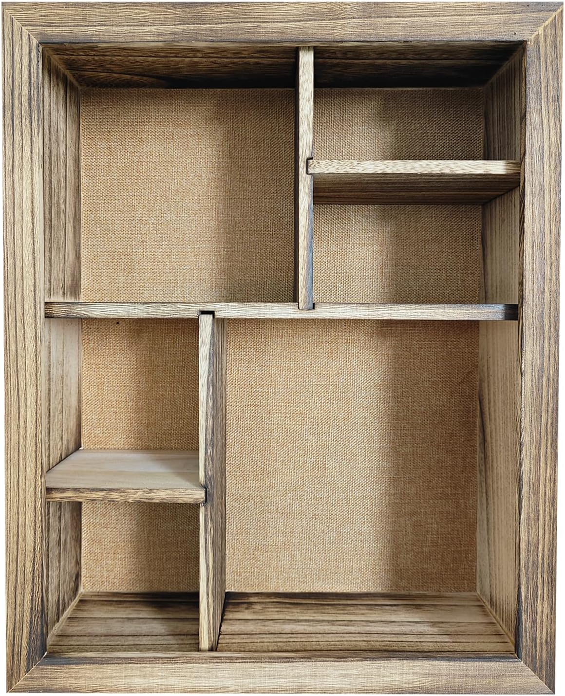 16x20x6 Extra Large Shadow Box Frame with Shelves, 6 Inch Deep, Carbonized