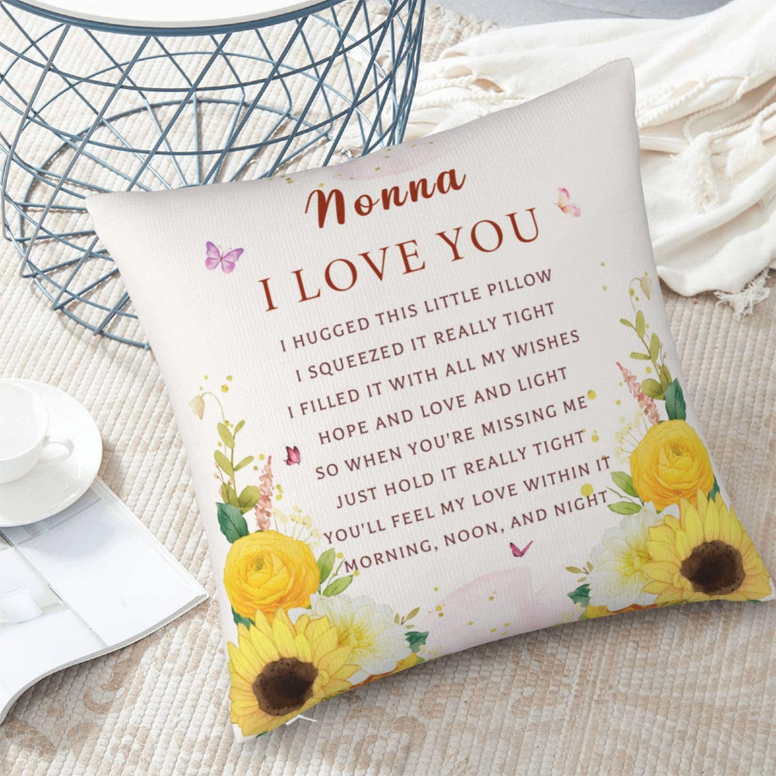 Mothers Day Nonna Gifts for Grandma - Birthday Gifts for Nonna - Best Nonnas Ever Gifts - Italian Grandma Gift from Grandkids Throw Pillow Cover 18"X 18"