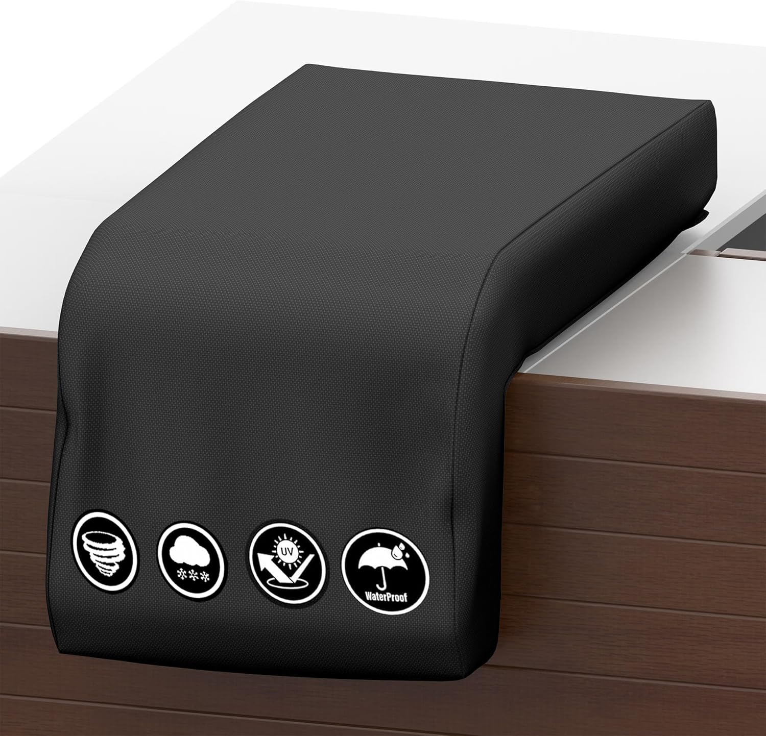 Covers & All Built-in Grill Side Burner Cover – 12 oz Heavy Duty Waterproof Outdoor BBQ Side-Grill Burner Protector with Air Vent & Elastic Fit (14 x 24 x 12 in, Black)