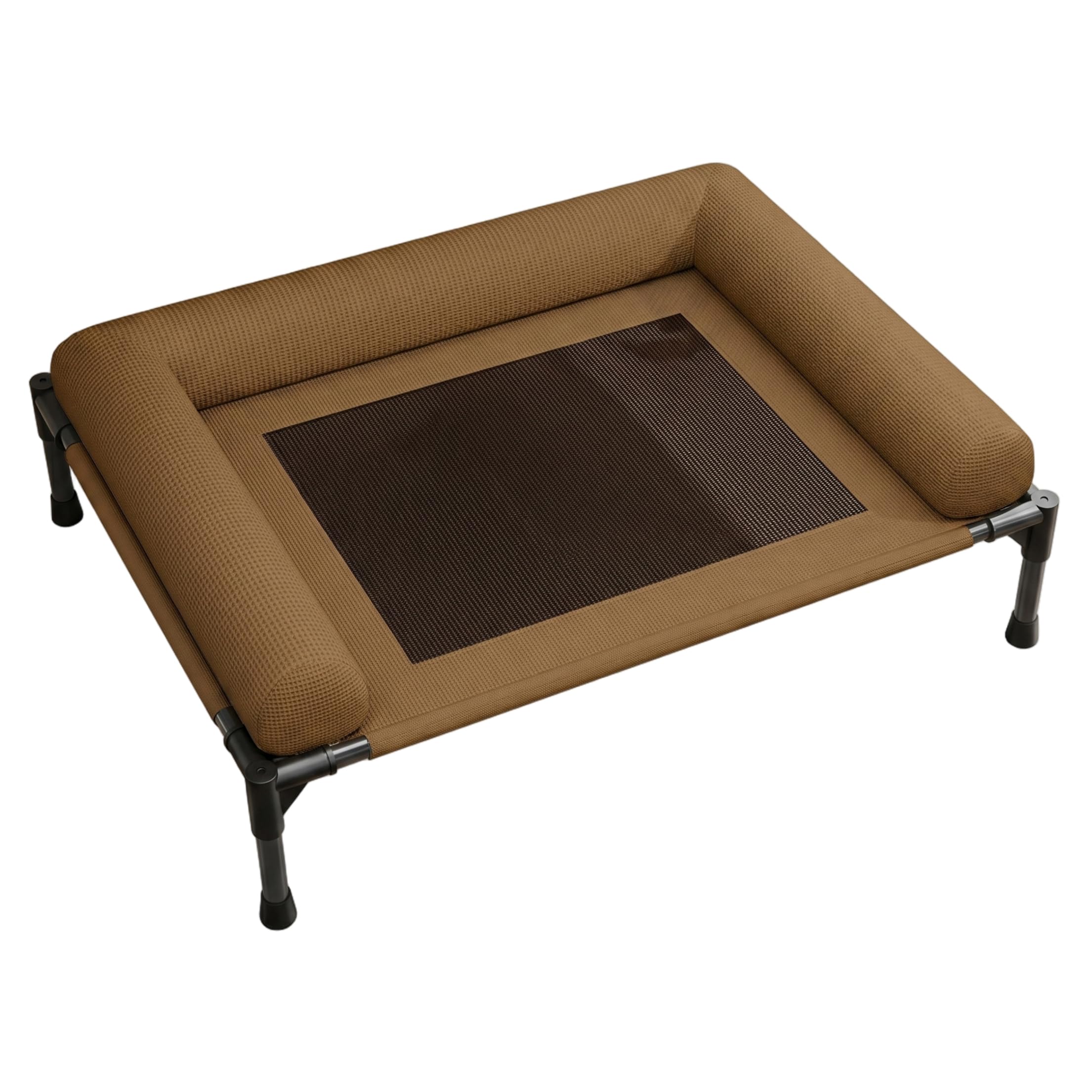 Lit surélevé pour chien hamac respirant en maille marron lavable pour l'intérieur