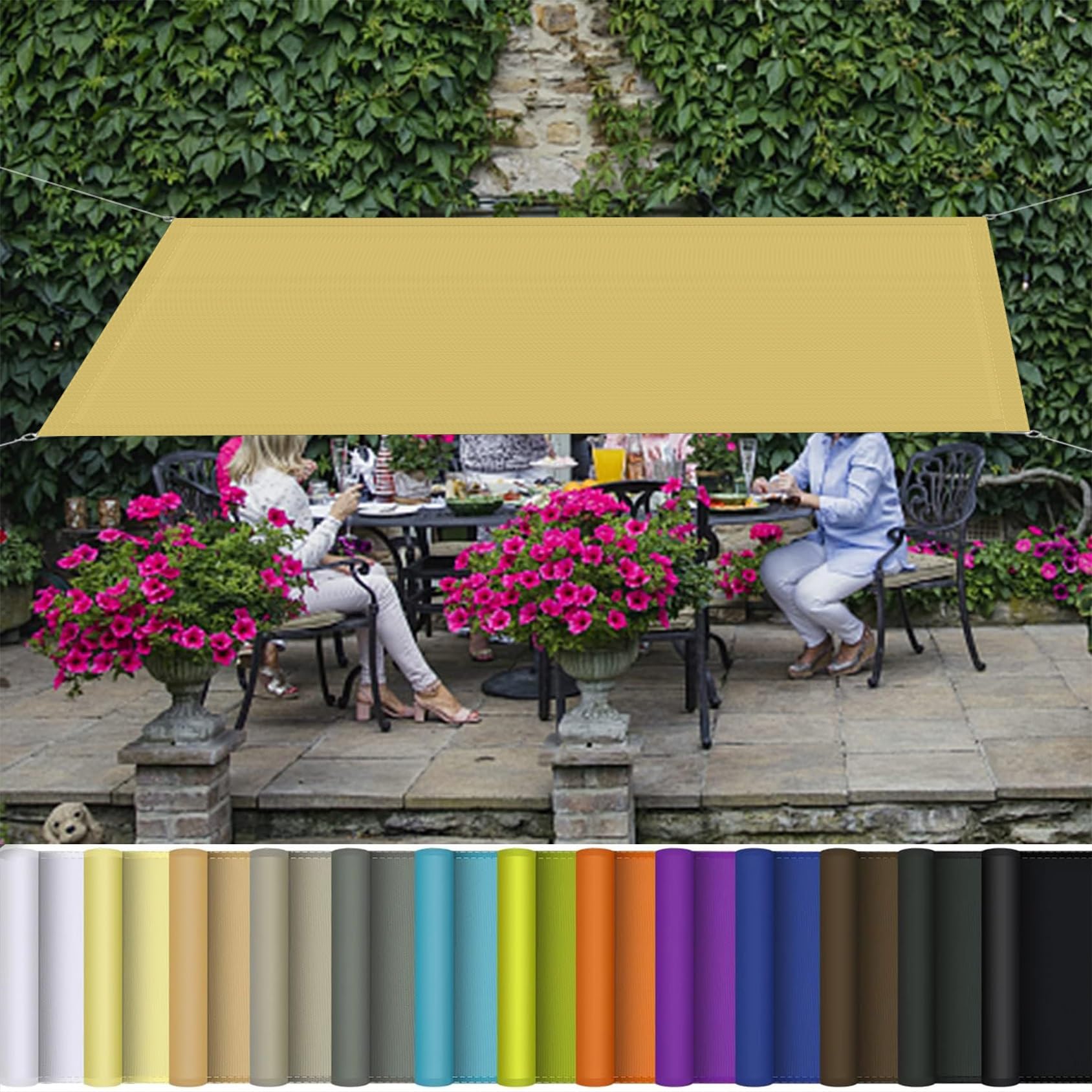 Filet protection solaire anti UV grand voile d'ombrage rectangle pour patio