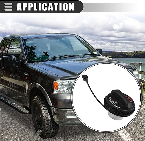 Miniatura 2 de Motoforti Tapa del depósito de combustible, tapa de llenado de tanque de combustible de aceite de motor, para Ford F-150 2004-2007,2009, plástico,