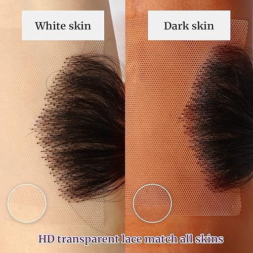 Miniatura 2 de CLbuxi Extensiones de cabello de bebé de encaje transparente HD, 4 piezas, cabello humano virgen reutilizable, encaje suizo, bordes rubios, tiras