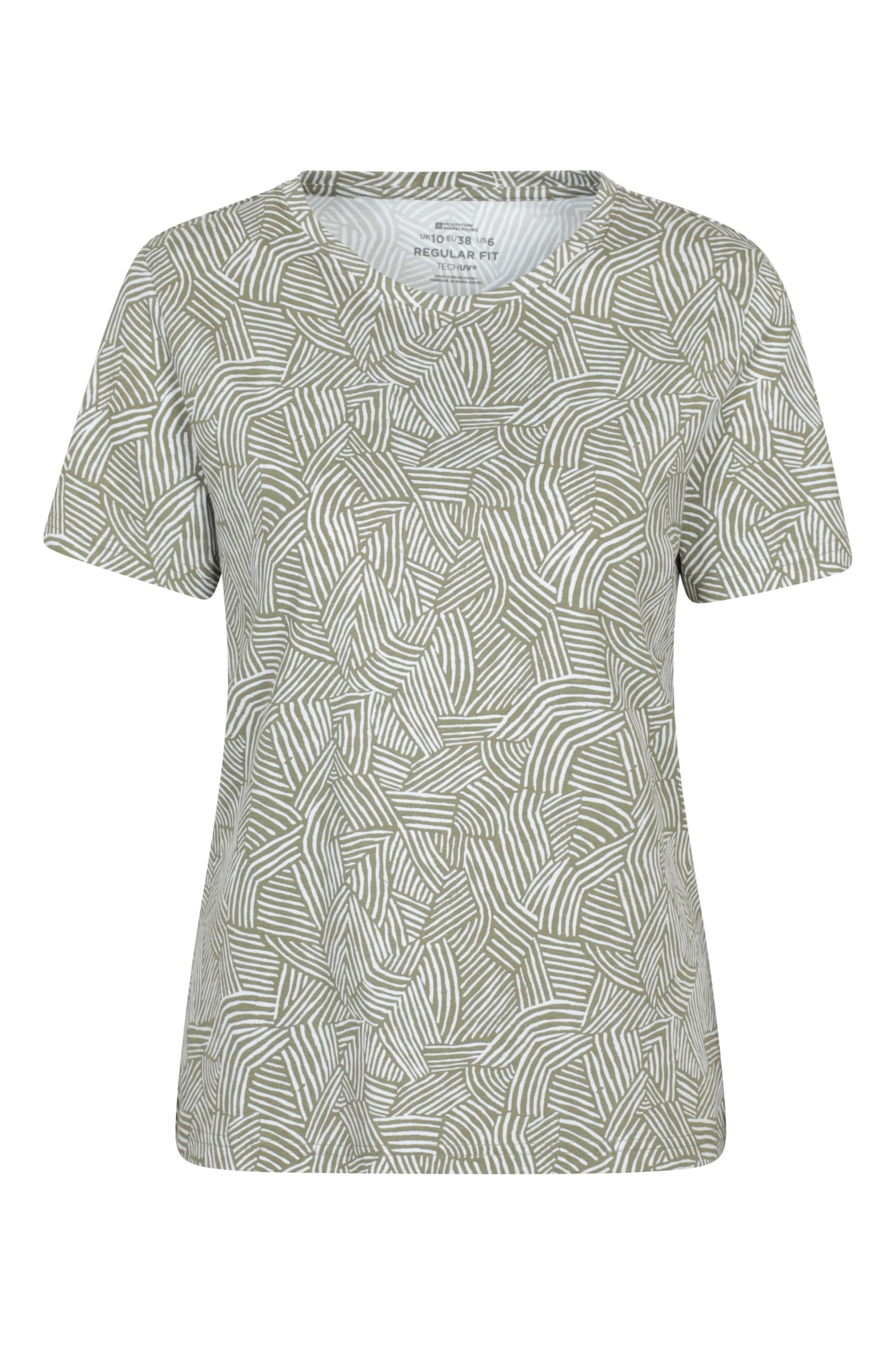 Mountain Warehouse Printed Womens T-Shirt Khaki 12
