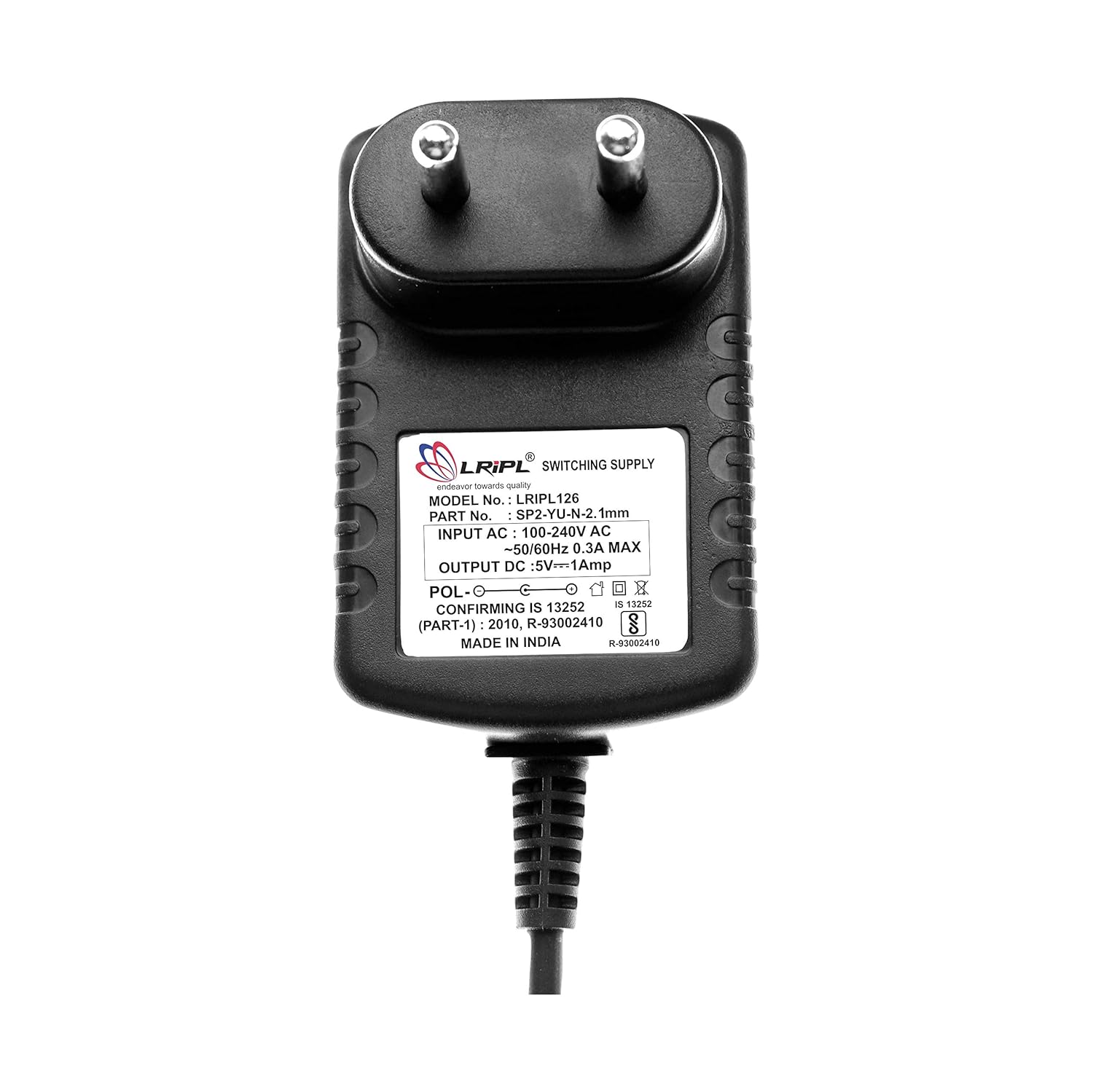 LRIPL126 Power Adapter 5V 1Amp (2.1MM PIN) for SETTOPBOX/DTH (InDigital, DEN,HATHWAY, SITI Cable STB)