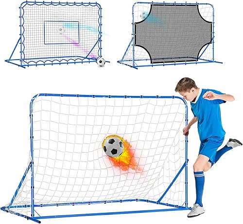 Red de portería de rebote de fútbol de doble cara, entrenamiento de velocidad de rebote rápido y lento para control, práctica de pases, fácil