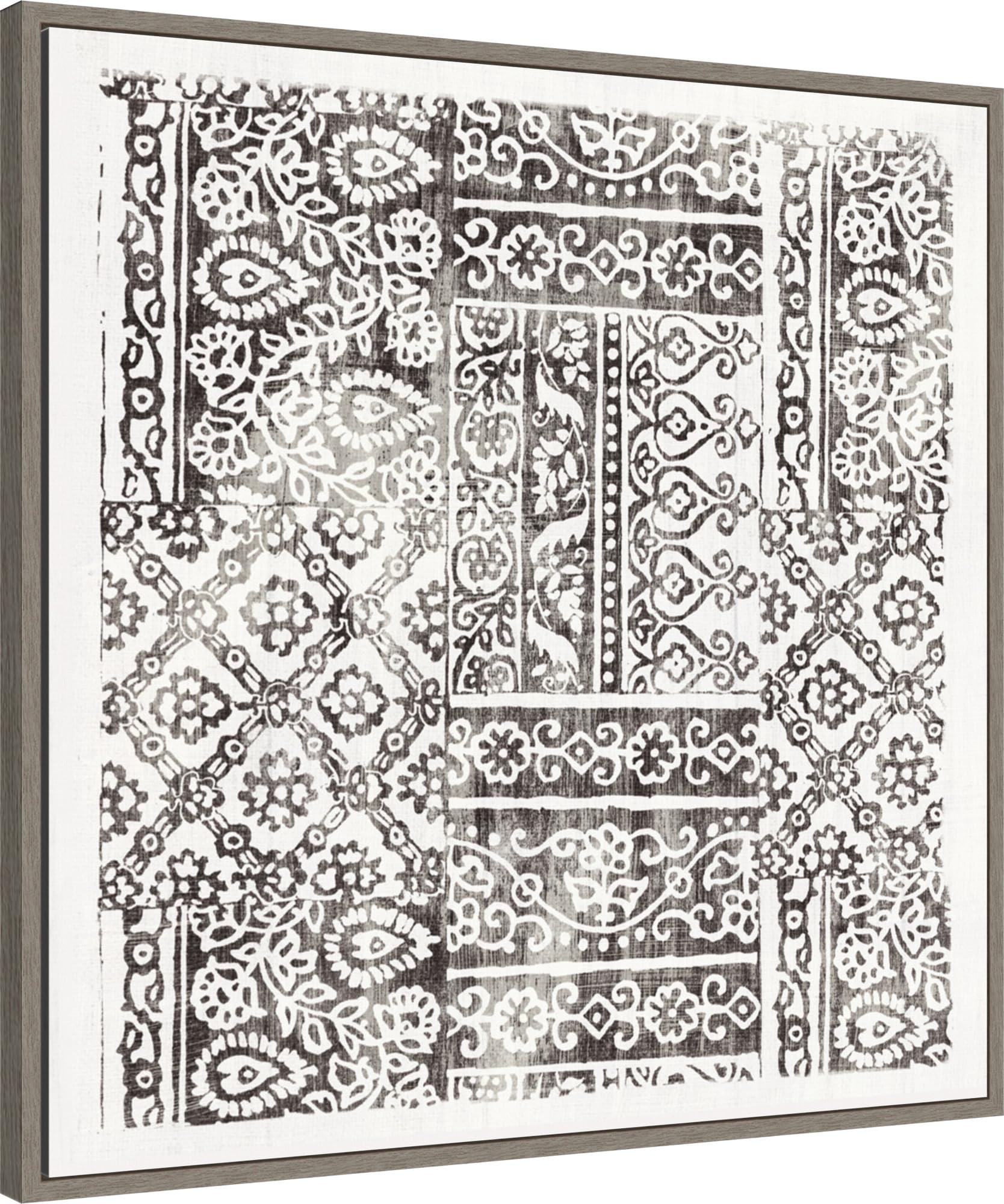 Amanti Art Framed Canvas Wall Art 30x30 Garden Gate Ebony by Wild Apple Portfolio, Framed Wall Art Canvas, Abstract Artwork, Country Rustic Decor, Large Poster Painting for Living Room, Bedroom,