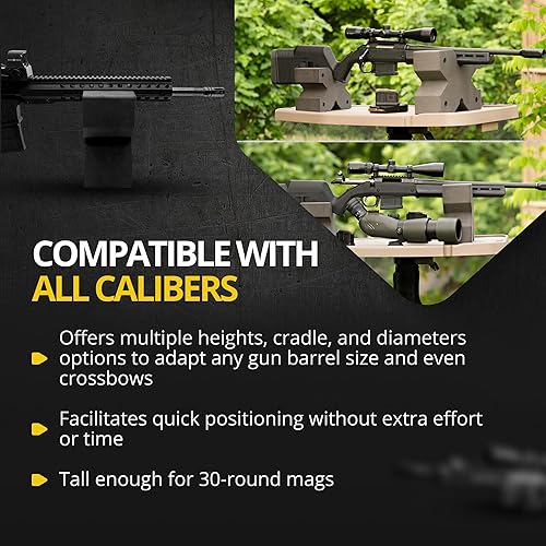 Miniatura 3 de BenchMaster X-Block Shooting Rest Combo, Compact Size (8x 6x 4), XL Size (11" x 8" x 4"), Precision-Enhancing Rifle Rest, Recoil Reduction,